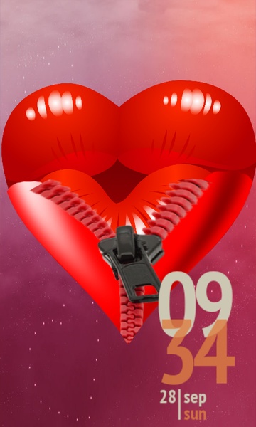 Romantic Heart Zip screenLock - Preview 4