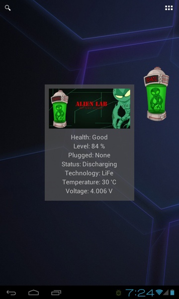 Alien Lab Battery Widget - Preview 2