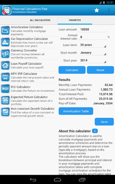 Financial Calculators Free - Preview 6