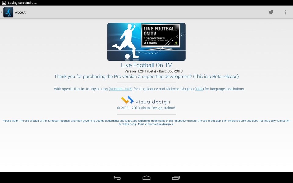 Live Football On TV - Android App - Android Development Ireland