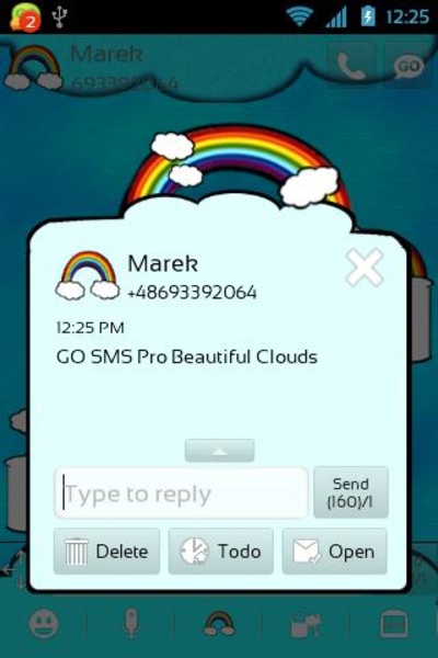 GO SMS Pro Beautiful Clouds - Preview 1
