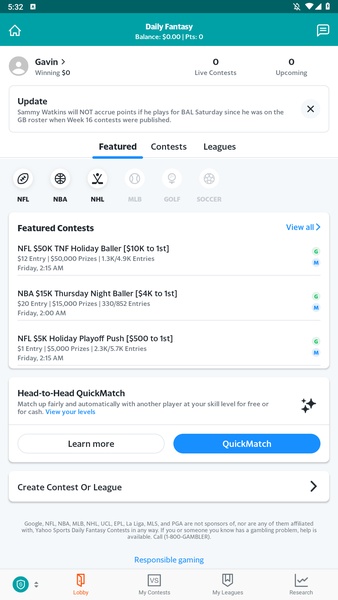 Yahoo Fantasy Sports - Preview 6