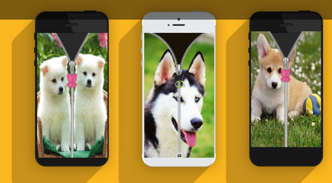 Cute Puppy Zip Screen Lock - Preview 7