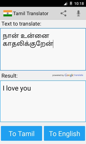 Tamil Translator - Preview 2