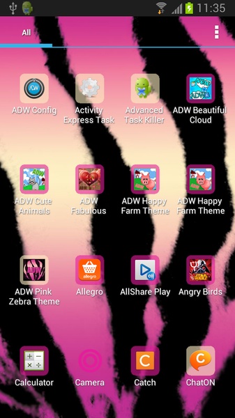 ADW Pink Zebra Theme - Preview 1