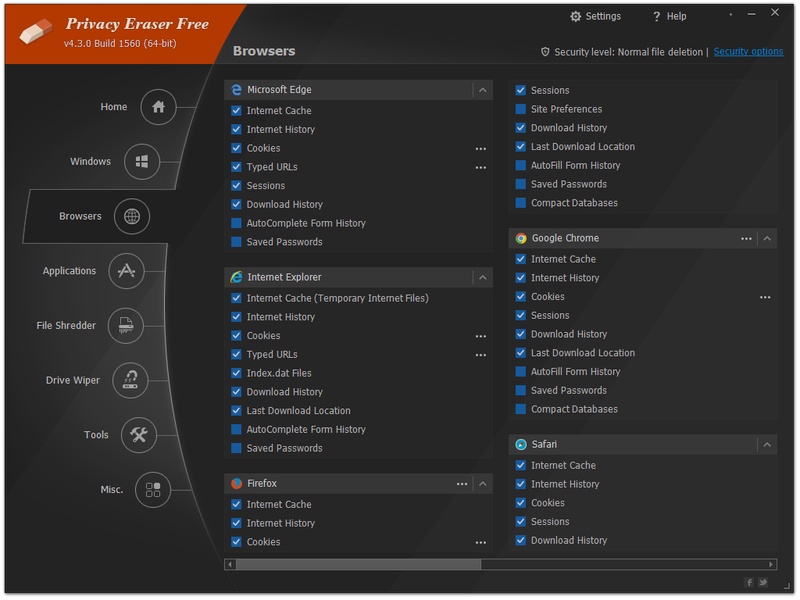 Internet eraser clearance software