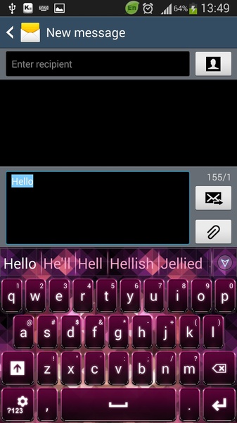 GO Keyboard Pink Black Theme - Preview 2