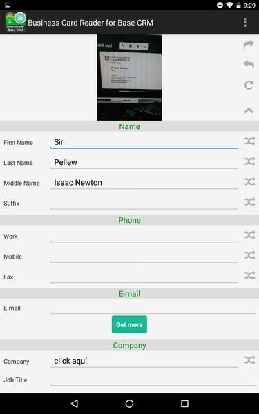 Business Card Reader for Base CRM - Preview 8