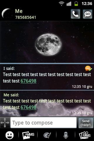 GO SMS Theme Night Moon - Preview 3