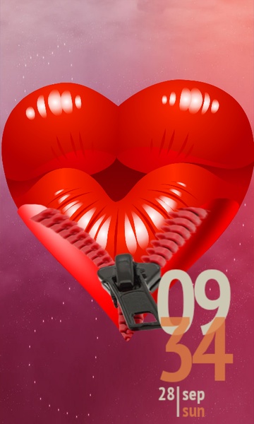 Romantic Heart Zip screenLock - Preview 3