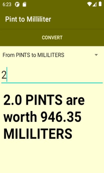 Pint to Milliliter converter - Preview 4