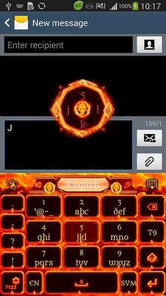 GO Keyboard Fire Skull Theme - Preview 5