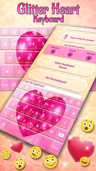 Glitter Heart Keyboard - Preview 6