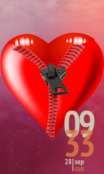 Romantic Heart Zip screenLock - Preview 6