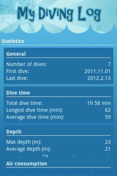 My Diving log - Preview 3