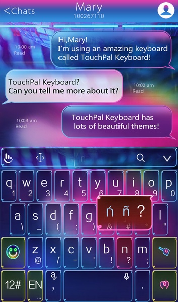 TouchPal SkinPack Colorful Neon - Preview 1
