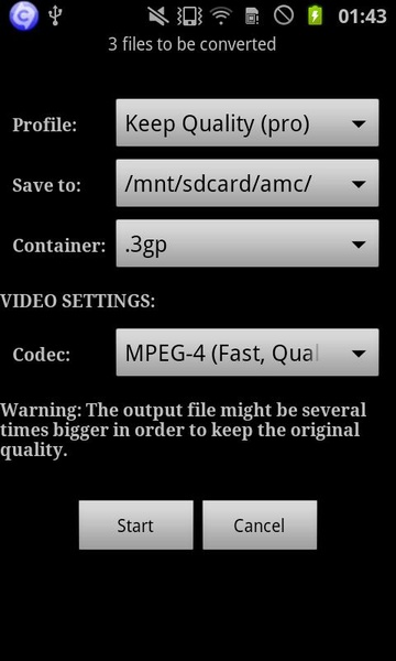VidCon codec armv7 vfp - Preview 5