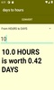 days to hours converter screenshot 2