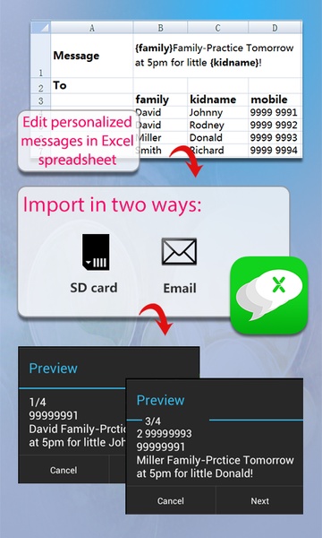 ExcelSMS Group sms plug-in 14 - Preview 2