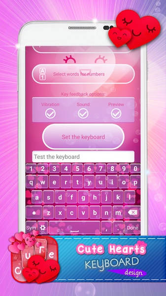Cute Hearts Keyboard Design - Preview 5