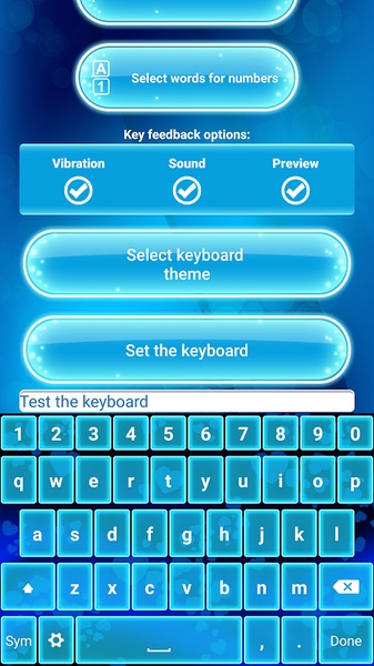 Neon Blue Emoji Keyboard - Preview 3
