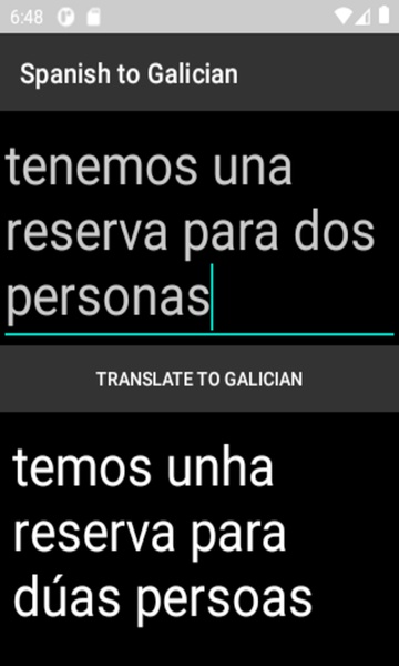 Spanish to Galician Translator - Preview 1