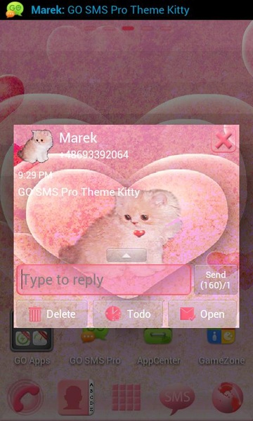 GO SMS Pro Theme Kitty - Preview 1