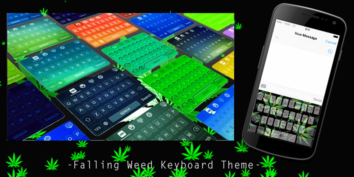 Falling Weed Keyboard Theme - Preview 2