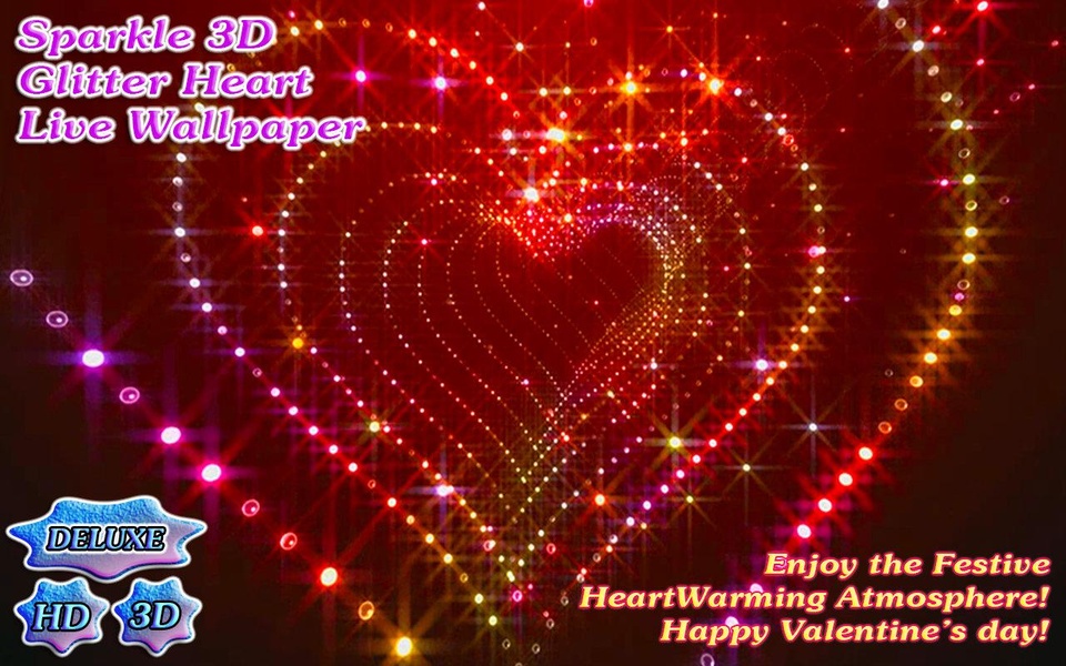 3D Sparkle Glitter Heart - Preview 3