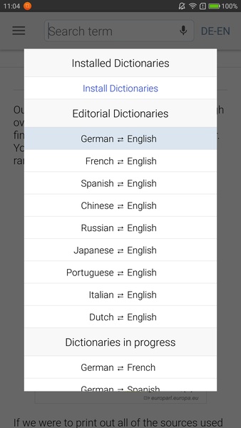 Dictionary Linguee - Preview 3