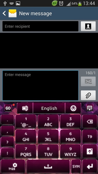 GO Keyboard Pink Black Theme - Preview 3