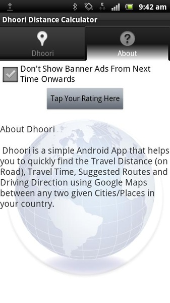 Dhoori Distance Calculator - Preview 2