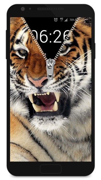 Zipper Lock Screen - Tiger - Preview 3