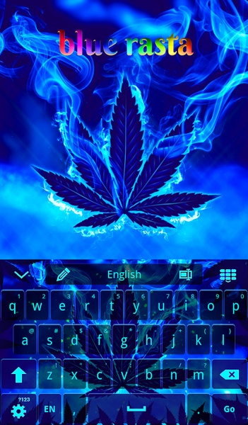 Blue Weed Rasta Keyboard - Preview 5