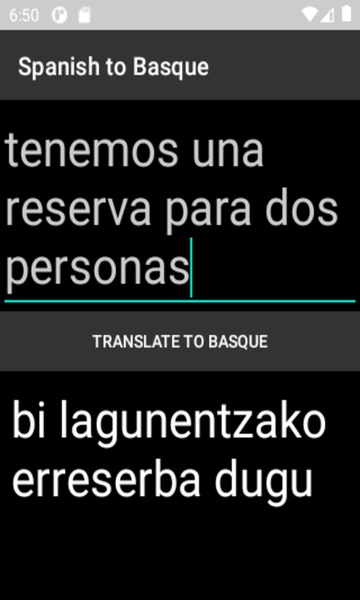 Spanish to Basque Translator - Preview 1