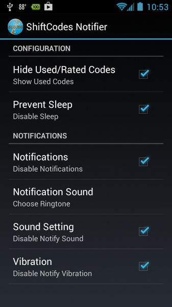 ShiftCodes Notifier - Preview 1