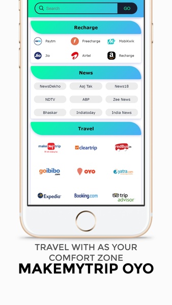 SocialBrowser:-- Shopping,Food,News, Recharge,etc. - Preview 3