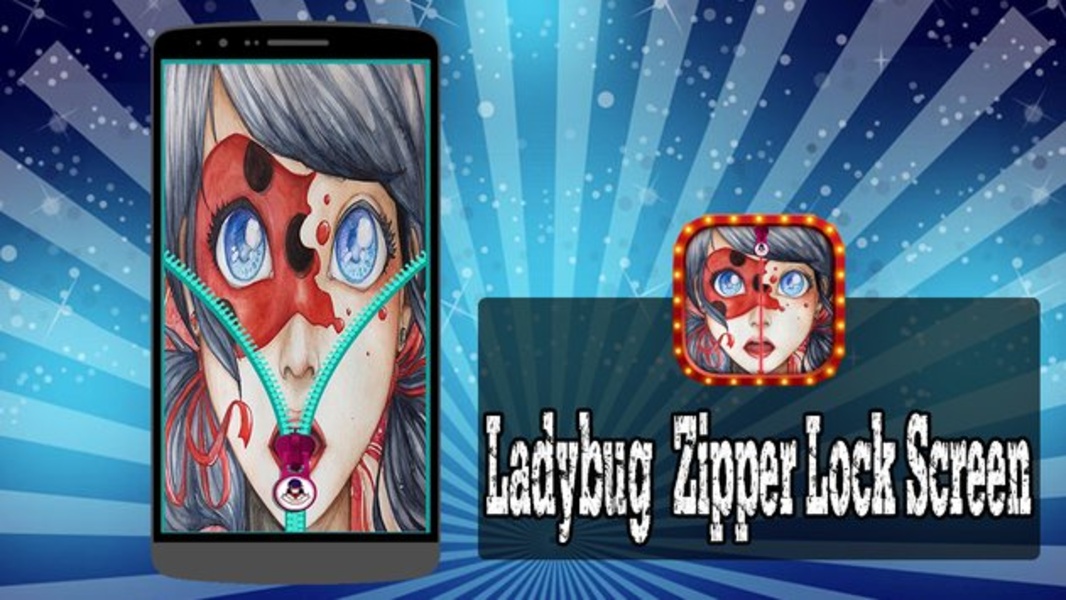 Ladybug Zipper Lock Screen - Preview 2
