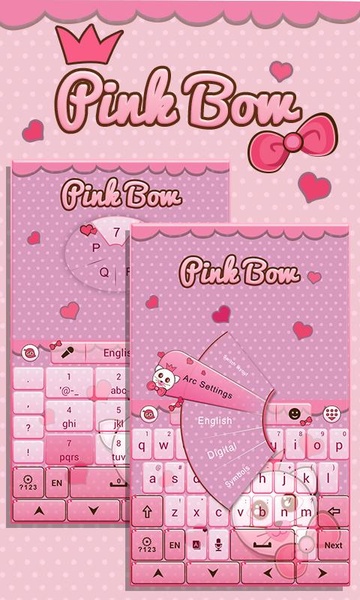 Pink Bow GO Keyboard Theme - Preview 6