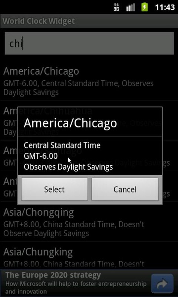 World Clock Widget - Preview 3