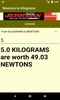 Newtons to Kilograms converter screenshot 1