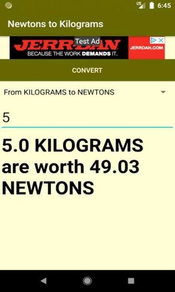 Newtons to Kilograms converter - Preview 1