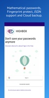 Highbox: Don't save your passwords. screenshot 1