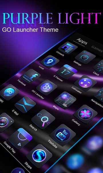 Purple Light GOLauncher EX Theme - Preview 6