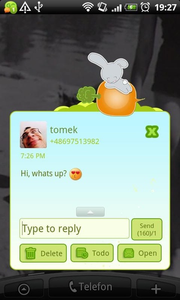 GO SMS Sweet Bunny Theme - Preview 2