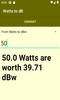 Watts to dB converter screenshot 1
