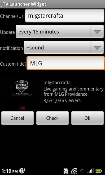 JTV Game Channel Widget - Preview 1