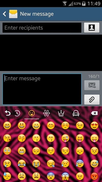 GO Keyboard Pink Zebra Theme - Preview 10