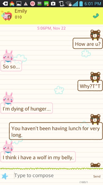 GO SMS Happy Apple Theme - Preview 3