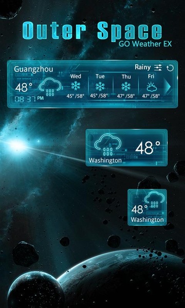 Widget Outer Space Style GO Weather EX - Preview 2